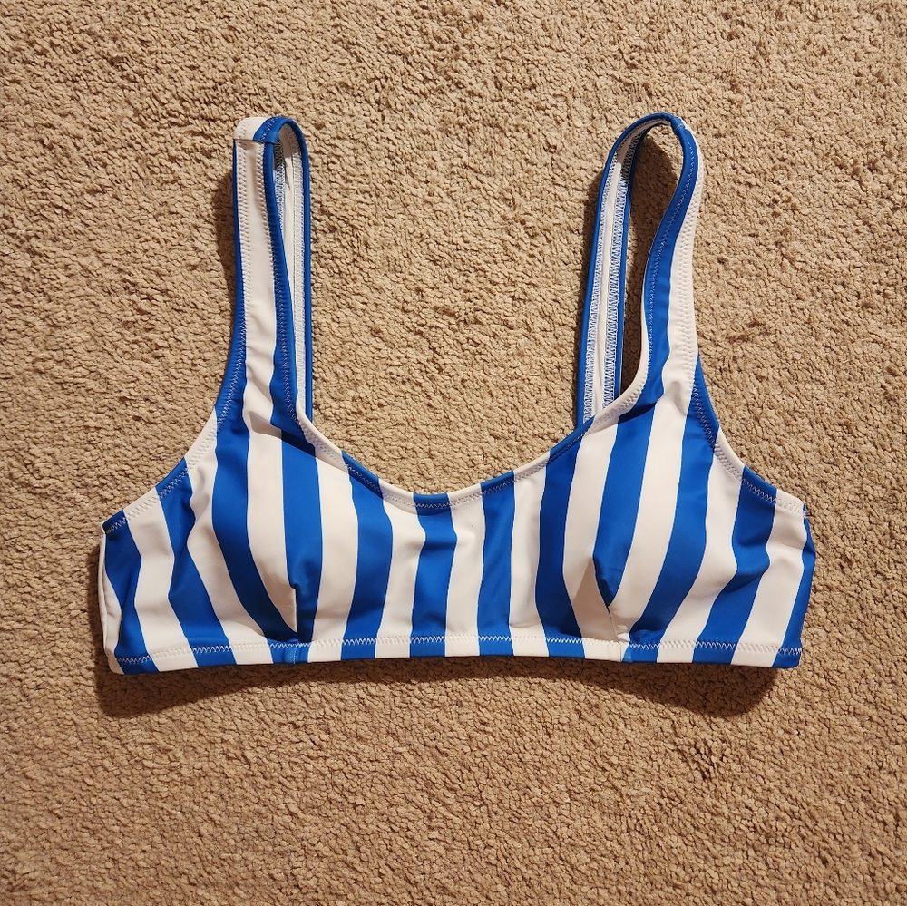 Cupshe blue & white striped bikini set